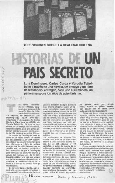 Historias de un país secreto  [artículo].