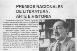 Premios Nacionales de Literatura, Arte e Historia  [artículo].