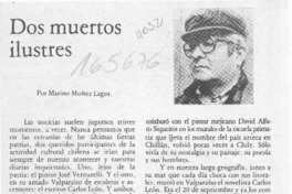 Dos muertos ilustres  [artículo] Marino Muñoz Lagos.