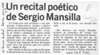 Un Recital poético de Sergio Mansilla
