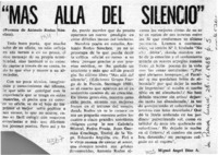 "Más allá del silencio"  [artículo] Miguel Angel Díaz A.
