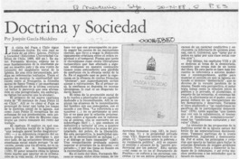 Doctrina y sociedad  [artículo] Joaquín García-Huidobro.