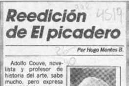Reedición de El Picadero  [artículo] Hugo Montes B.