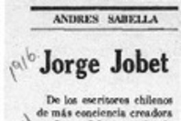 Jorge Jobet  [artículo] Andrés Sabella.