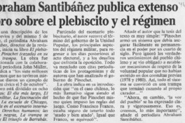 Abraham Santibáñez publica extenso libro sobre el plebiscito y el régimen  [artículo].