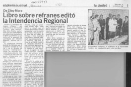 Libro sobre refranes editó la Intendencia Regional  [artículo].