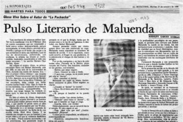 Pulso literario de Maluenda  [artículo] Rodolfo Garcés Guzmán.
