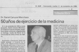 50 años de ejercicio de la medicina