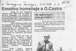 Emotivo homenaje a O. Castro  [artículo].