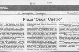 Plaza "Oscar Castro"  [artículo] Héctor González V.