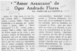 "Amor araucano" de Oger Andrade Flores  [artículo] Darío de la Fuente D.