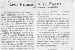 Levi Fransan y su poesía  [artículo] Serafín Mondetti.