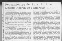 Pensamientos de Luis Enrique Délano acerca de Valparaíso  [artículo] Augusto Poblete Solar.