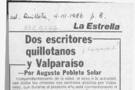 Dos escritores quillotanos y Valparaíso  [artículo] Augusto Poblete Solar.