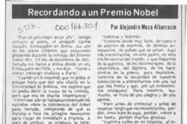 Recordando a un Premio Nobel  [artículo] Alejandro Meza Albarracín.