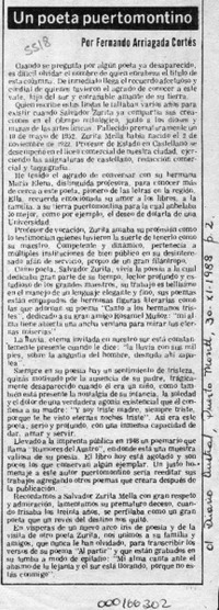 Un poeta puertomontino  [artículo] Fernando Arriagada Cortés.