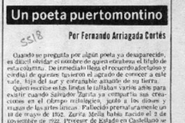 Un poeta puertomontino  [artículo] Fernando Arriagada Cortés.