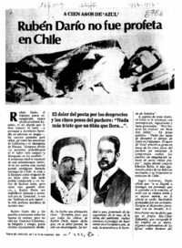 Rubén Darío no fue profeta en Chile  [artículo] Virginia Vidal.