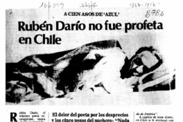 Rubén Darío no fue profeta en Chile  [artículo] Virginia Vidal.