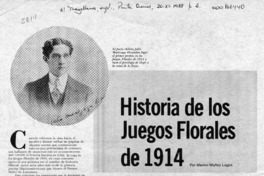 Historia de los Juegos Florales de 1914  [artículo] Marino Muñoz Lagos.