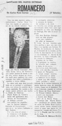 Romancero  [artículo] Edmundo R. Márquez-Bretón.