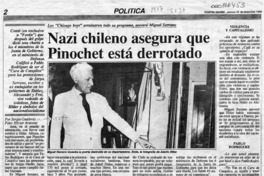 Nazi chileno asegura que Pinochet está derrotado  [artículo] Sergio Gutiérrez.