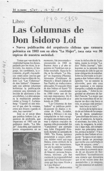 Las Columnas de don Isidoro Loi  [artículo].
