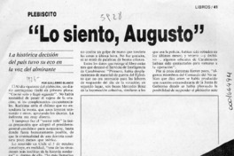 "Lo siento, Augusto"  [artículo] Guillermo Blanco.