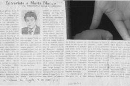 Entrevista a Marta Blanco  [artículo] Wellington Rojas Valdebenito.