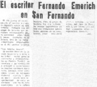 El escritor Fernando Emmerich en San Fernando