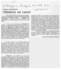 "Háblame de Laura"  [artículo] Francisco García Martínez.