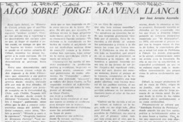 Algo sobre Jorge Aravena Llanca  [artículo] José Arraño Acevedo.