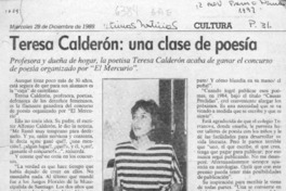 Teresa Calderón, una clase de poesía