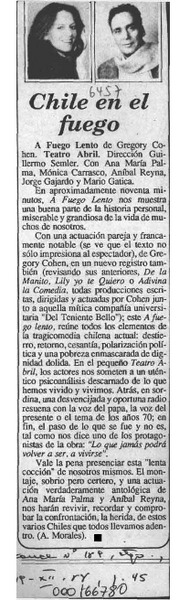 Chile en el fuego  [artículo] A. Morales.