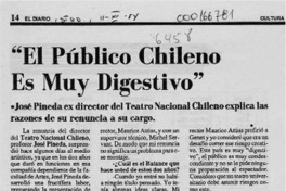 "El Público chileno es muy digestivo"  [artículo].