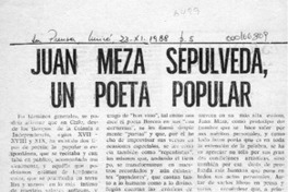 Juan Meza Sepúlveda, un poeta popular  [artículo] Miguel Angel Díaz.