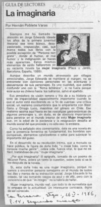 La imaginaria  [artículo] Hernán Poblete Varas.