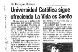 Universidad Católica sigue ofreciendo "La vida es sueño"