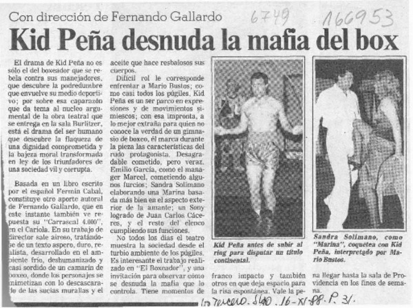 Kid Peña desnuda la mafia del box  [artículo].