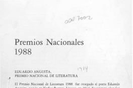 Premios Nacionales 1988  [artículo].