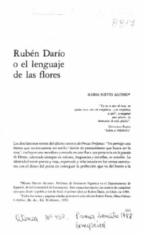 Rubén Darío o el lenguaje de las flores  [artículo] María Nieves Alonso.