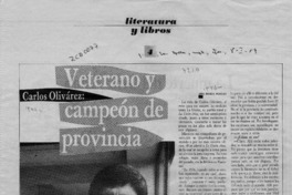 Veterano y campeón de provincia  [artículo] Ana María Foxley.