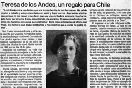Teresa de Los Andes, un regalo para Chile