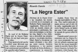 "La negra Ester"  [artículo] Ricardo García.