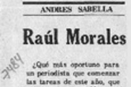 Raúl Morales  [artículo] Andrés Sabella.