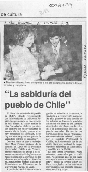 "La Sabiduría del pueblo de Chile"  [artículo].