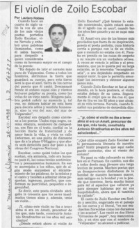 El violín de Zoilo Escobar  [artículo] Lautaro Robles.