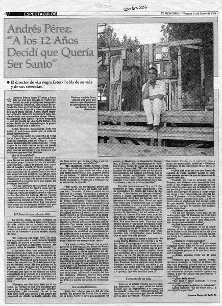Andrés Pérez "A los 12 años decidí que quería ser santo"  [artículo] Susana Ponce de León G.