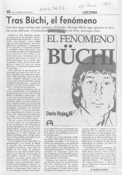 Tras Büchi, el fenómeno  [artículo] Rodolfo Gambetti.