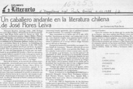 Un caballero andante en la literatura chilena, de José Flores Leiva  [artículo] Gumercindo Pinto Devia.